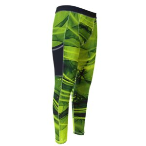 Green And Black Marble Effect Design - All-Over Print Men's Compression Pants