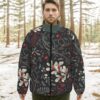 Floral Pattren Design - All-Over Print Unisex Stand-up Collar Down Jacket