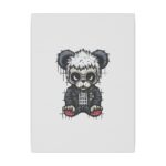 Black Sad Injured Bear Design - Matte Canvas, Stretched, 0.75"