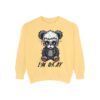 Sad Injured Black Bear--Unisex Garment-Dyed Sweatshirt