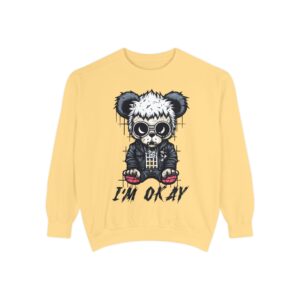 Sad Injured Black Bear--Unisex Garment-Dyed Sweatshirt