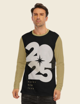 2025 happy new yerst shirt white black all over print