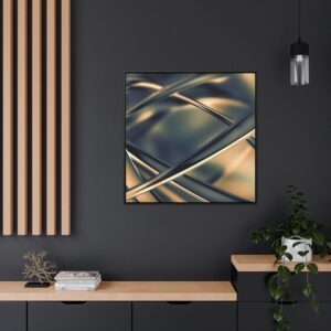3D Abstract Golden Design - Gallery Canvas Wraps, Square Frame