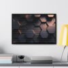 3D abstract Hexagon Background Design - Gallery Canvas Wraps, Horizontal Frame