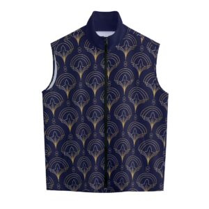 Art Deco Seamless Pattern Design - All-Over Print Men's Stand-up Collar Vest