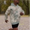 Botanical Floral Design - All-Over Print Men's Heavy Fleece Raglan Hoodie