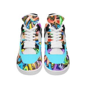 Abstract Graffiti Design - All-Over Print Men's Air Cushion Basketball Shoes