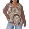 Camouflage Circle Pattren Design - All-Over Print Women's V-neck T-shirt With Curved Hem(Plus Size)