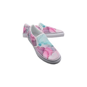 Colorful Alcohol Ink Texture Design - Women's Slip On Sneakers