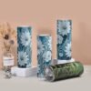 3D White Flowers Design - Tumbler with twinkle surface 20oz