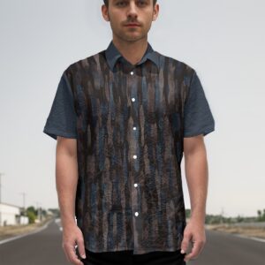 Dark Streaks Design - All-Over Print Men's Fashion Short Sleeve Shirt