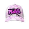 Graffiti Play Word Design - All-Over Print Black Buckle Peaked Mesh Cap With Box