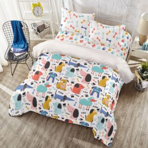 Dog Friend Pattern Design - Four-piece Duvet Cover Set | Widened