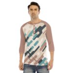 Comouflage Pattren Design - All-Over Print Men's Bracelet Sleeve T-shirt With Button Closure