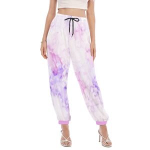 Pink Purple Marble Textures Design - All-Over Print Women's Slim Bloomers