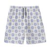 Blue Small Flowers Pattren Design - All-Over Print Men‘s Beach Shorts With Lining