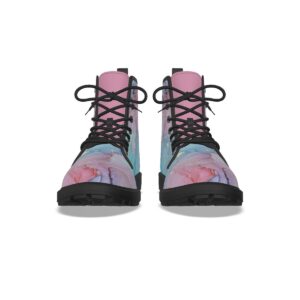 Pastel Alcohol Ink Textures Design - All-Over Print Women's Martin Short Boots With Black Bottom