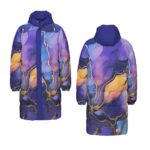 Alcohol Ink Design - All-Over Print Unisex Long Down Jacket