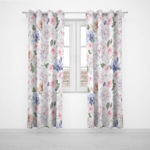 Hand Drawn Watercolor Patterns Design - Grommet Curtains (Large Size)