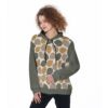 Leaf Whisper Pattren Design - All-Over Print Women's Heavy Fleece Hoodie