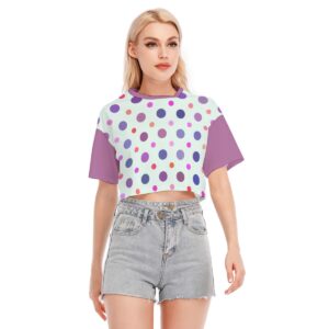 Colorful Dots Pattern - All-Over Print Women's Cropped T-shirt | 190GSM Cotton