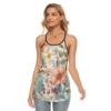 Floral Watercolor Seamless Patterns Bright - All-Over Print Women's Criss-Cross Open Back Tank Top