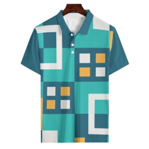 Colorful Geometric Seamless Pattern Design - All-Over Print Men's Polo Shirt | 180GSM