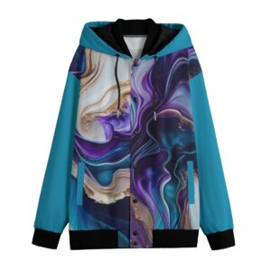 Alcohol Ink Liquid Texture Design - All-Over Print Men's Varsity Jacket