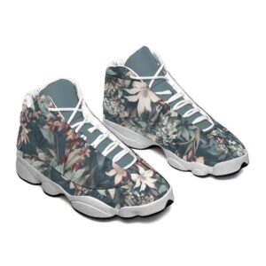 New Floral Botanical Design - Women's Curved Basketball Shoes With Thick Soles