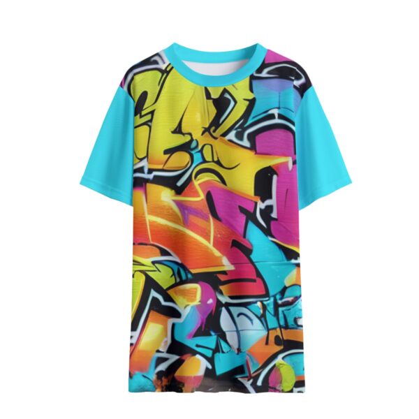 Art Print Graffiti Design - All-Over Print Children's Round Neck T-Shirt|145GSM Birdseye
