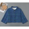 Burlap Texture Design - All-Over Print Women's Cropped Jacket | 245GSM Cotton