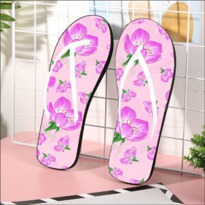 Pink Cherry Blossom Seamless Pattern Watercolor Flower - All-Over Print Women's Flip Flops