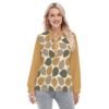 Leaf Whisper Pattren Design - All-Over Print Women's Long Sleeve Blouse With Button Closure