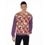 Colorful Geometric Seamless Pattern Design - All-Over Print Men's Thicken Sweater