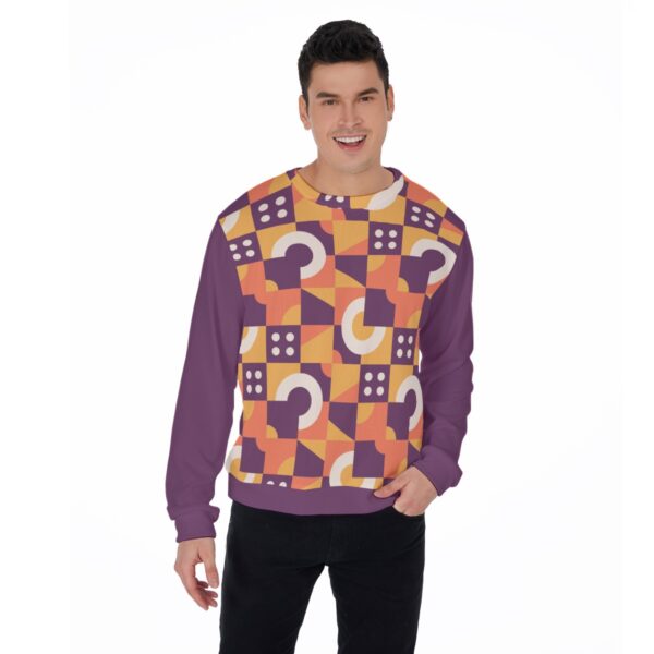 Colorful Geometric Seamless Pattern Design - All-Over Print Men's Thicken Sweater