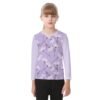 White Daisey Seamless Pattern Design - All-Over Print Kid's O-neck Long Sleeve T-shirt