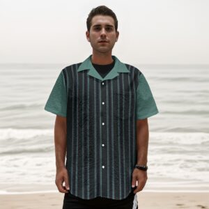 Suit Textile Texture Design - Over Print Men's Fashion Short Sleeve Shirt