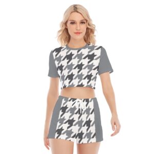 Plaid Patterns Design - All-Over Print Women's O-neck T-shirt Shorts Suit