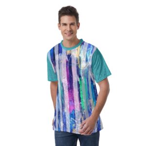 Striped Background Design - All-Over Print Men's T-Shirt | Velvet