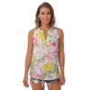 Summer English Roses Design - All-Over Print Women's Sleeveless V-Neck Top