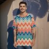 Colorful Chevron Pattern Design - All-Over Print Men's O-Neck T-Shirt | 190GSM Cotton