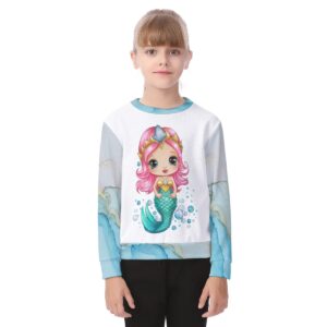 Baby Mermaid Design- All-Over Print Kid's Thicken Sweater