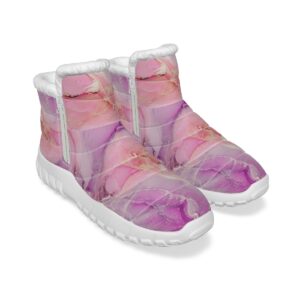 Colorful Alcohol Ink Texture Design - All-Over Print Women's Zip-up Snow Boots