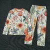 Flowers Froral Pattren Design - All-Over Print Men's Raglan Sleeve Pajamas With Wide Ankles