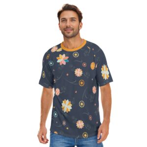 Dark Flowers Pattren Design - All-Over Print Men's O-neck Short Sleeve T-shirt