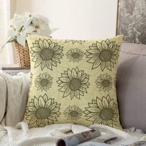 Floral Seamless Pattern Lineart Design - Couch Pillowcase