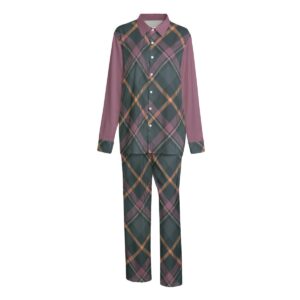 Tartan Halloween Pattren Design - All-Over Print Unisex Imitation Silk Shirt Suit