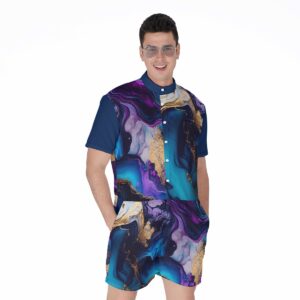 New Alcohol Ink Liquid Texture Design - All-Over Print Men's Rompers