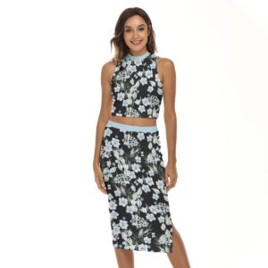 Hand Drawn Watercolor Patterns Design - All-Over Print Women's Tank Top & Split High Skirt Set