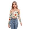 Floral Watercolor Seamless Patterns Bright Design - All-Over Print Women's Halter Lace-up Top